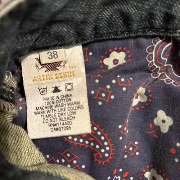 Antik Denim Jeans 38x33 Mens Blue Jeans Y2K Thrash USA Cotton Style MKK2995 - Picture 6 of 16
